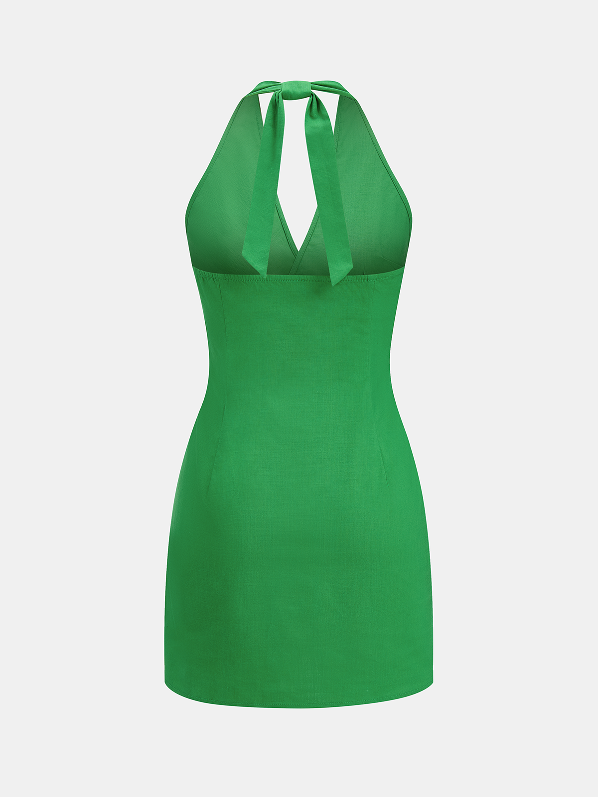 Twisted Halter Cotton-Linen Mini Dress - Lightweight Summer Essential