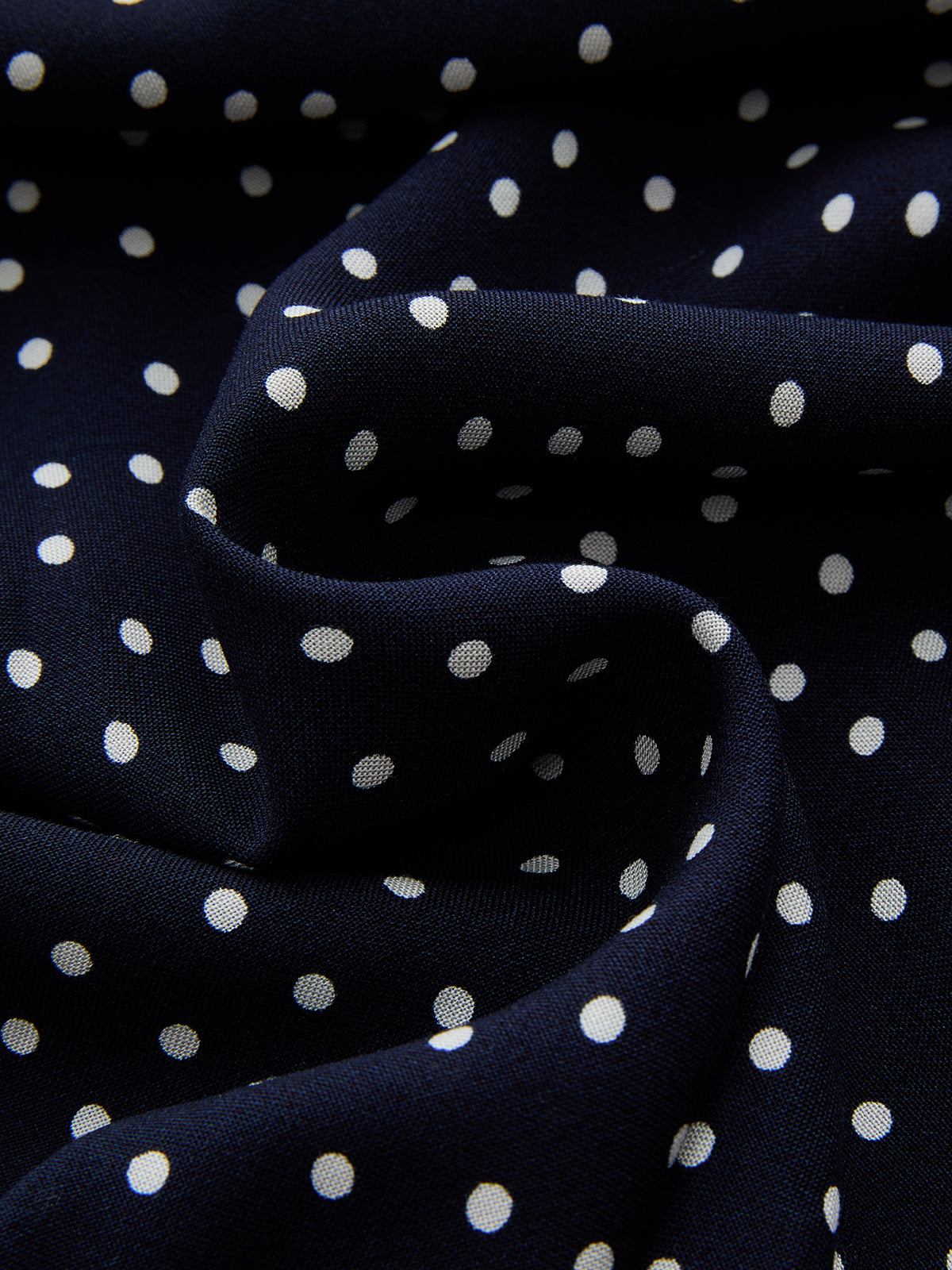 Polka Dot Lace-Trim Dress - Effortlessly Chic with Delicate Lace Accents