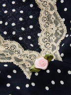 Polka Dot Lace-Trim Dress - Effortlessly Chic with Delicate Lace Accents