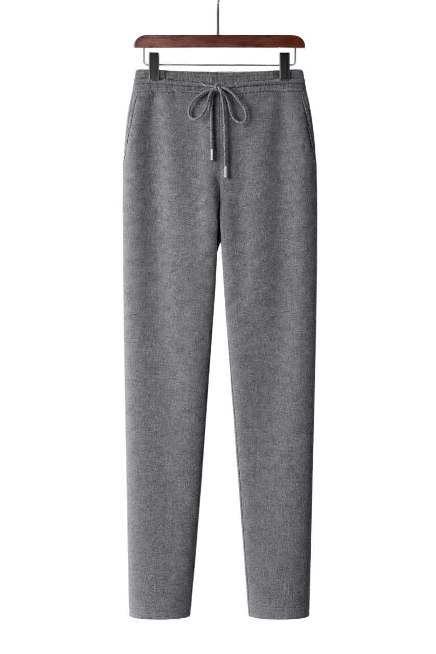 Premium Wool Knit Straight-Leg Pant