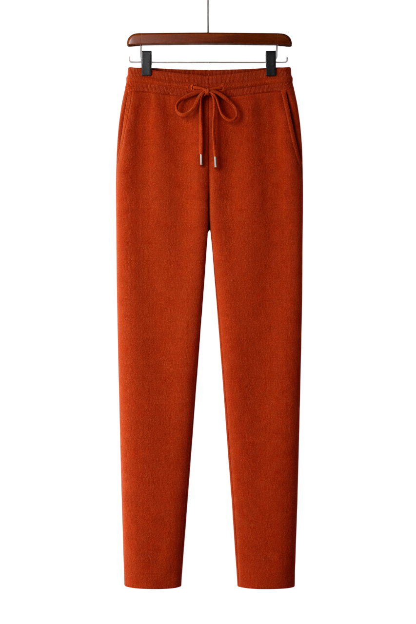 Premium Wool Knit Straight-Leg Pant