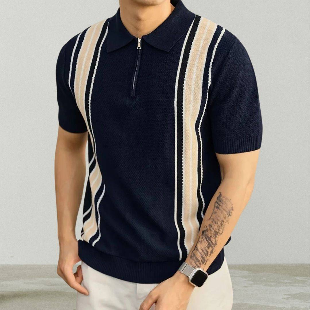 Portello Zip Polo Shirt - Sleek, Smart-Casual Polo with Zip Detail