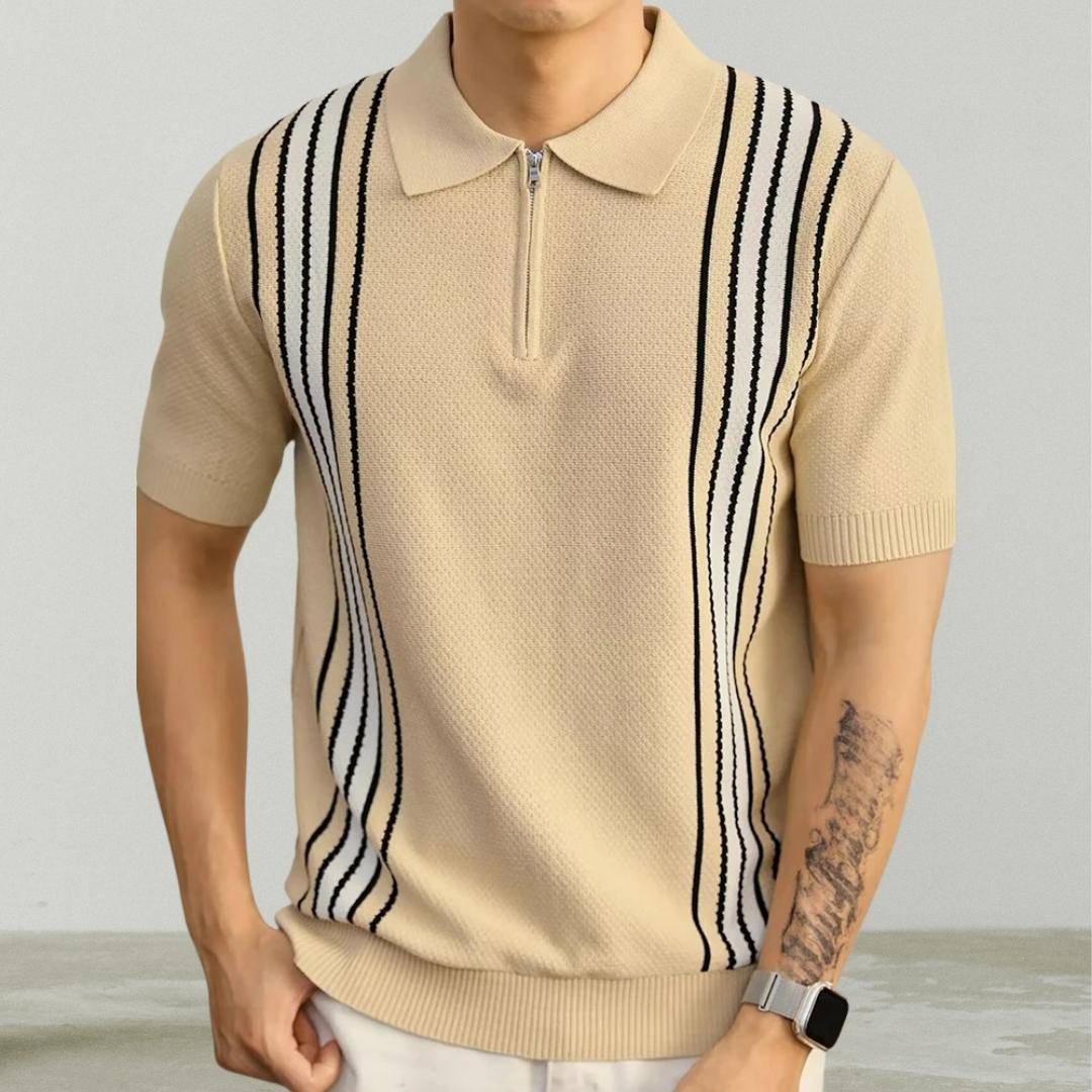 Portello Zip Polo Shirt - Sleek, Smart-Casual Polo with Zip Detail