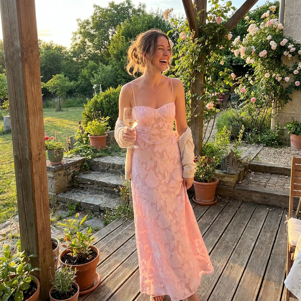Rosalia Semi-Sheer Floral Mesh Maxi Dress lifestyle photo