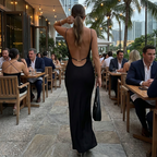 Elegant Solid Backless Maxi Dress lifestyle photo