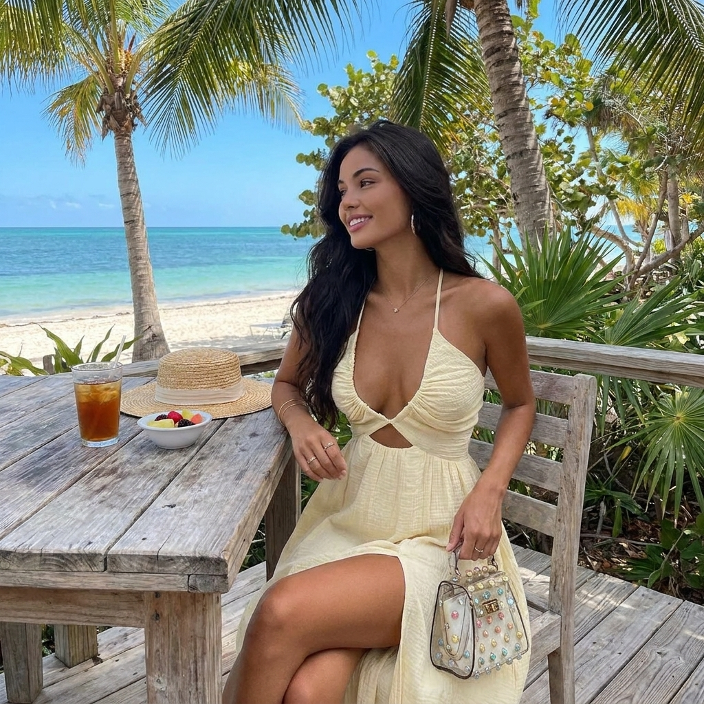 Vacay Slim-Fit Sleeveless Midi Dress lifestyle photo