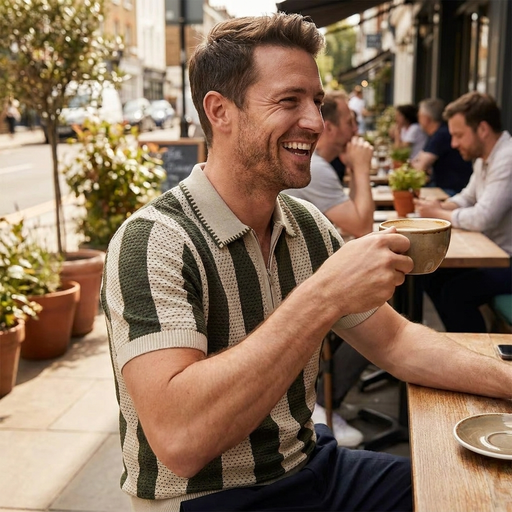 Levan Zip Polo - Modern Fit Zip-Detail Polo for Everyday Style lifestyle photo