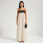 Chic Lace-Trim Linen-Blend Cami Maxi Dress catalog photo