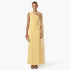 Glamorous Sheer Drape Slim Maxi Evening Dress catalog photo