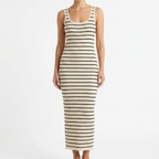 Old Money Aesthetics Striped Knit Maxi Dress catalog photo