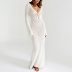 Chic Long-Sleeve Open-Back Cover-Up Dress catalog photo