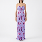 Floral Plisse Twist Tube Maxi Dress catalog photo