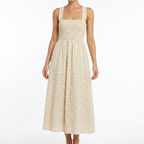 Chic Country Plaid Halter Maxi Dress with Criss-Cross Back catalog photo