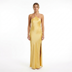 Moonlight Open-Back Satin Slit Maxi Dress catalog photo