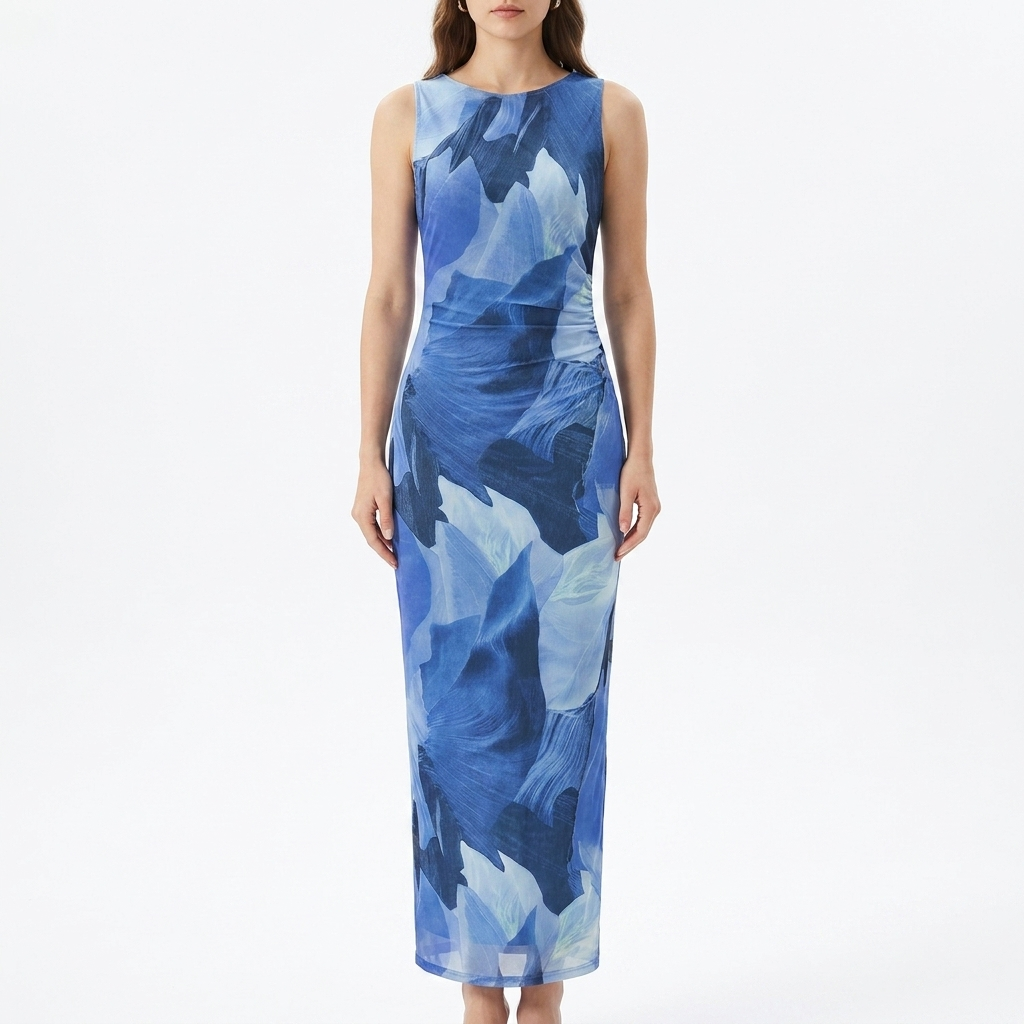 Chic Floral Print Sleeveless Dress - Effortless Summer Style catalog photo