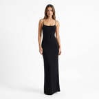 Elegant Solid Backless Maxi Dress catalog photo