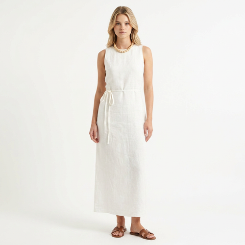 Breathable Cotton & Linen Sleeveless Maxi Dress catalog photo