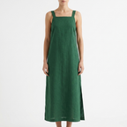 Effortless Linen-Cotton Front-Tie Midi Dress catalog photo