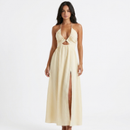 Backless Criss-Cross Midi Dress with a Sleek Side Split catalog photo