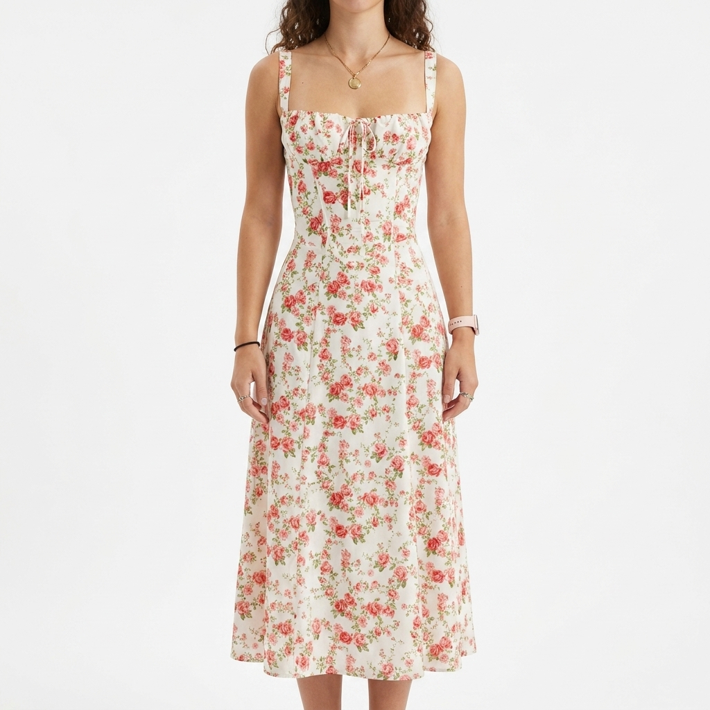 Rosebud Floral Midi Sundress catalog photo