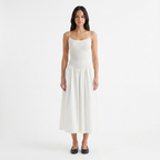 Effortless Shirred Cotton-Blend Camisole Midi Dress catalog photo
