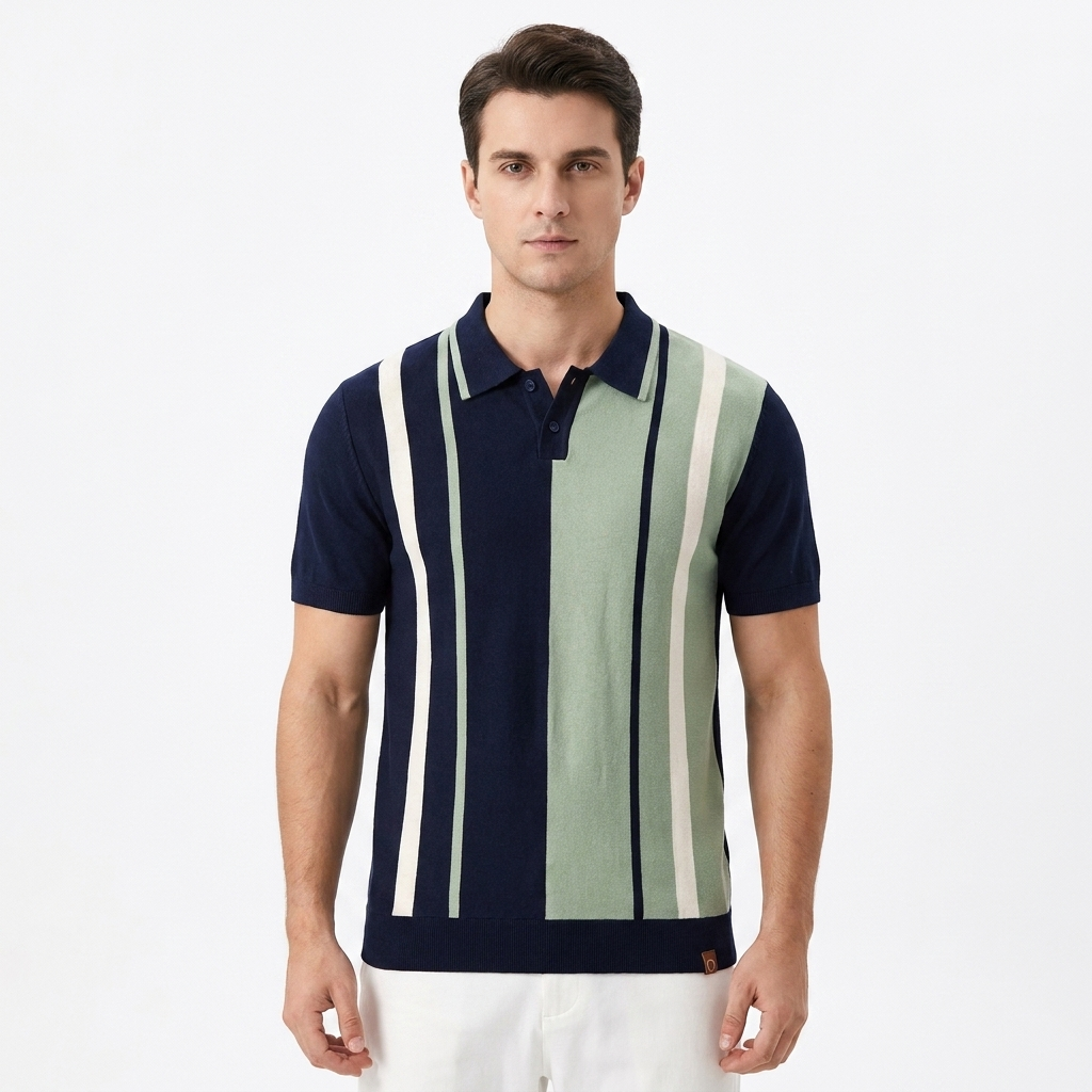 Marzio Contrast-Knit Polo Shirt catalog photo