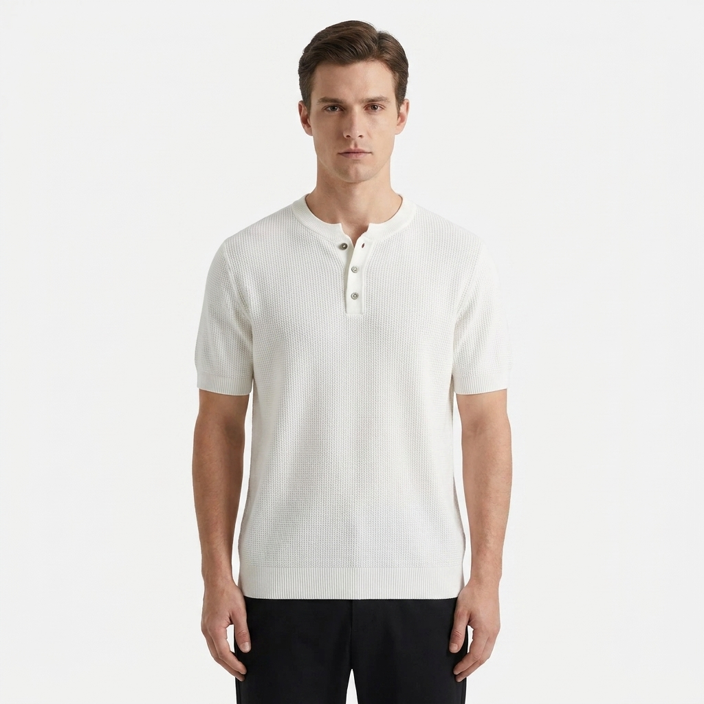 Classic Henley Crewneck Shirt catalog photo