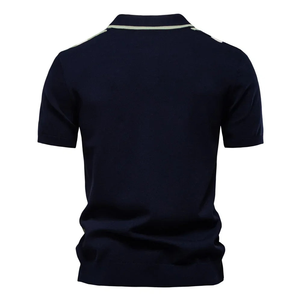 Marzio Contrast-Knit Polo Shirt