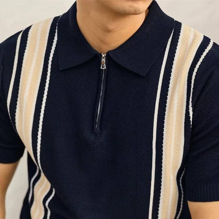 Portello Zip Polo Shirt - Sleek, Smart-Casual Polo with Zip Detail