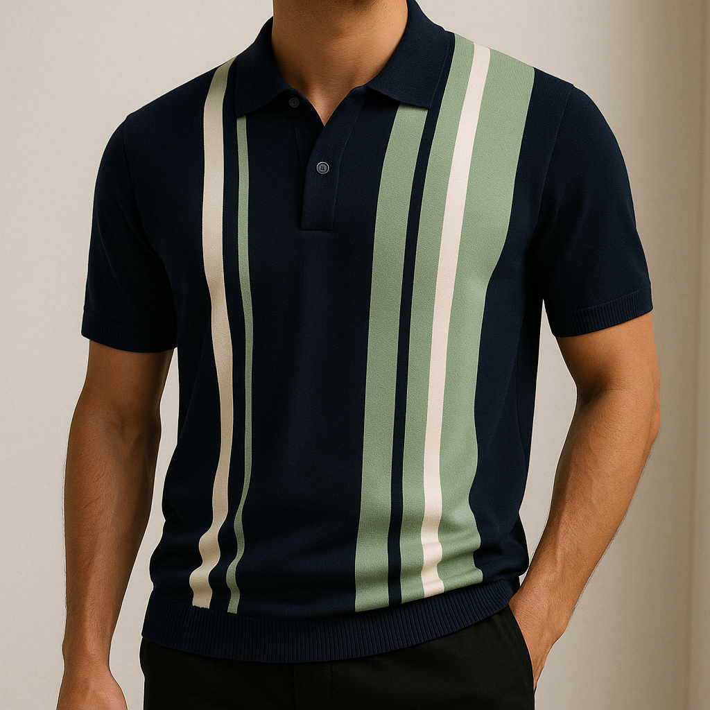 Marzio Contrast-Knit Polo Shirt