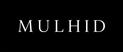 Mulhid logo, serif wordmark, white on black