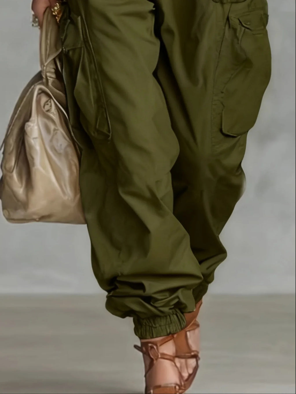 Parachute cargo pants cinched ankle detail