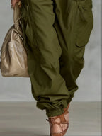 Parachute cargo pants cinched ankle detail